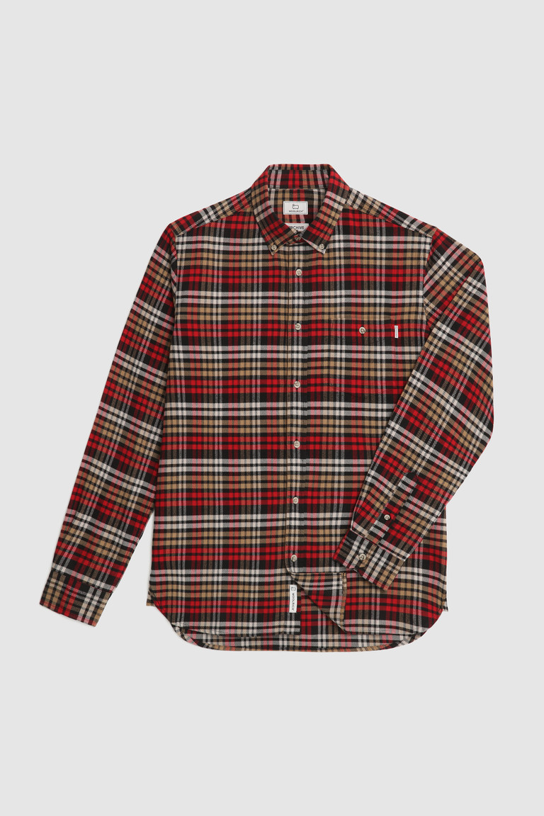 Red Woolrich Traditional Cotton Flannel Men's Shirts | 5402319-ZP