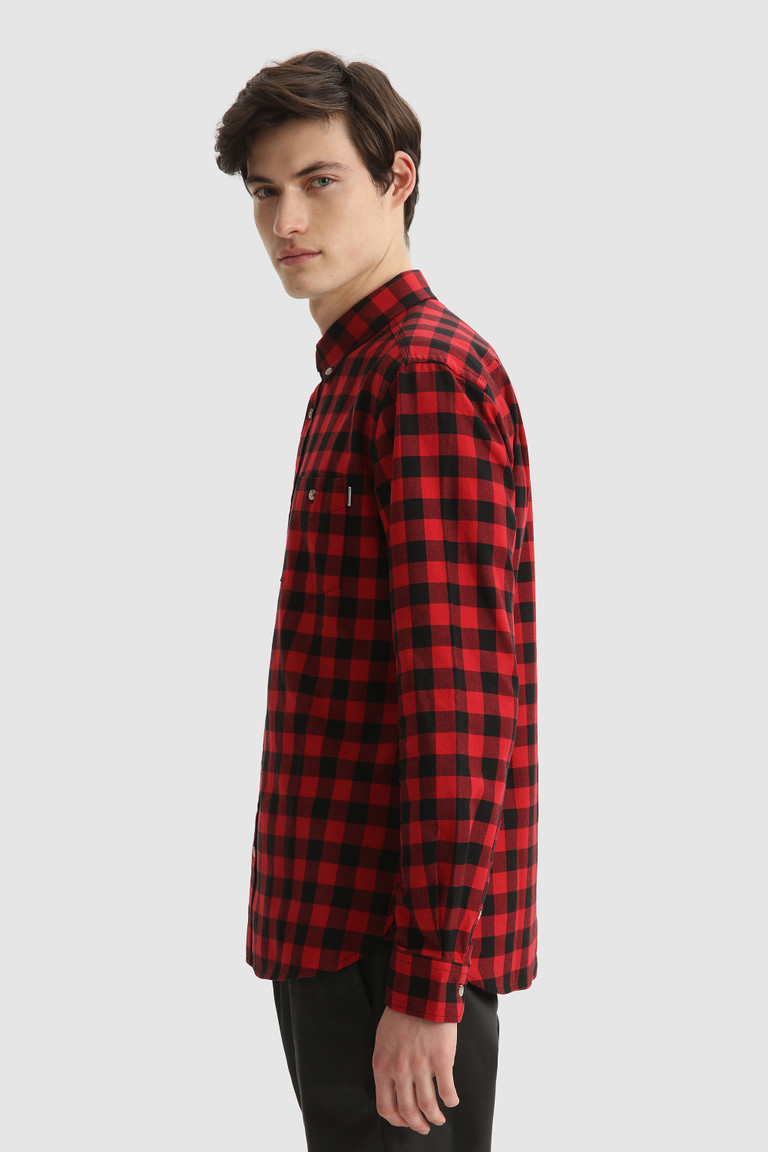 Red Woolrich Traditional Cotton Flannel Men's Shirts | 7419362-UH