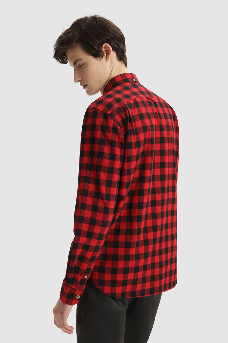 Red Woolrich Traditional Cotton Flannel Men's Shirts | 7419362-UH