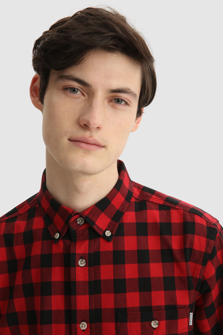 Red Woolrich Traditional Cotton Flannel Men's Shirts | 7419362-UH