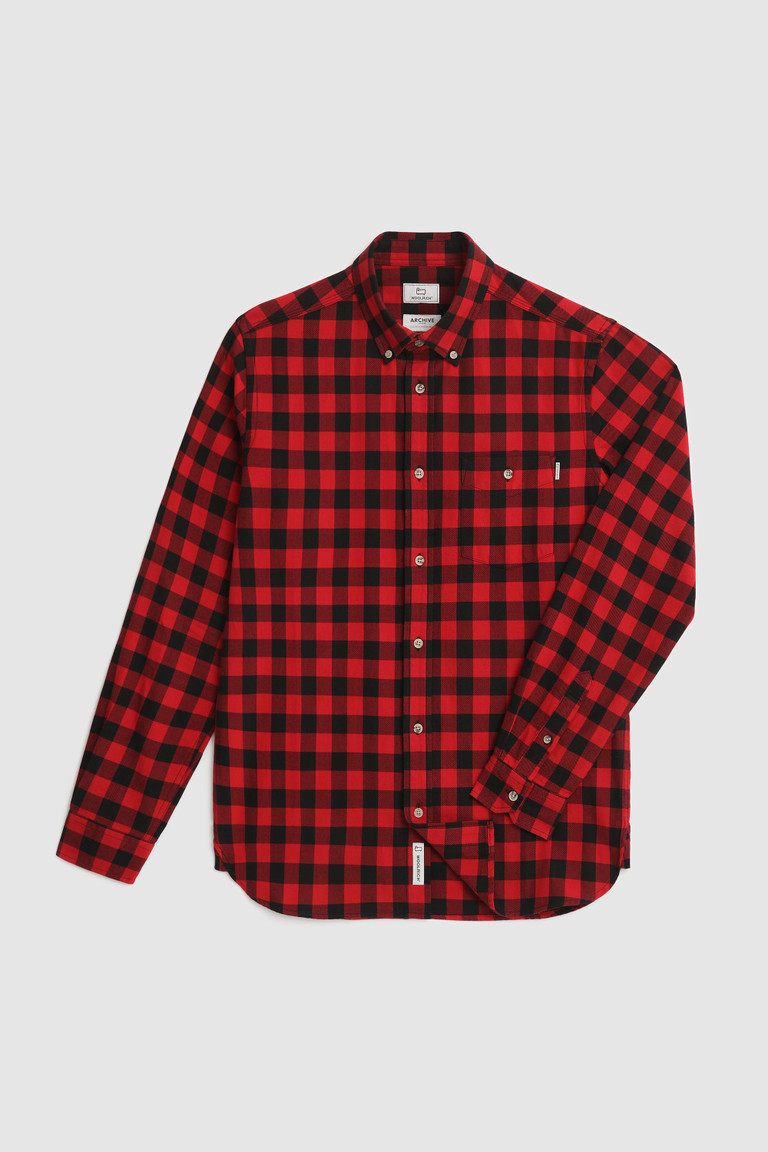 Red Woolrich Traditional Cotton Flannel Men's Shirts | 7419362-UH