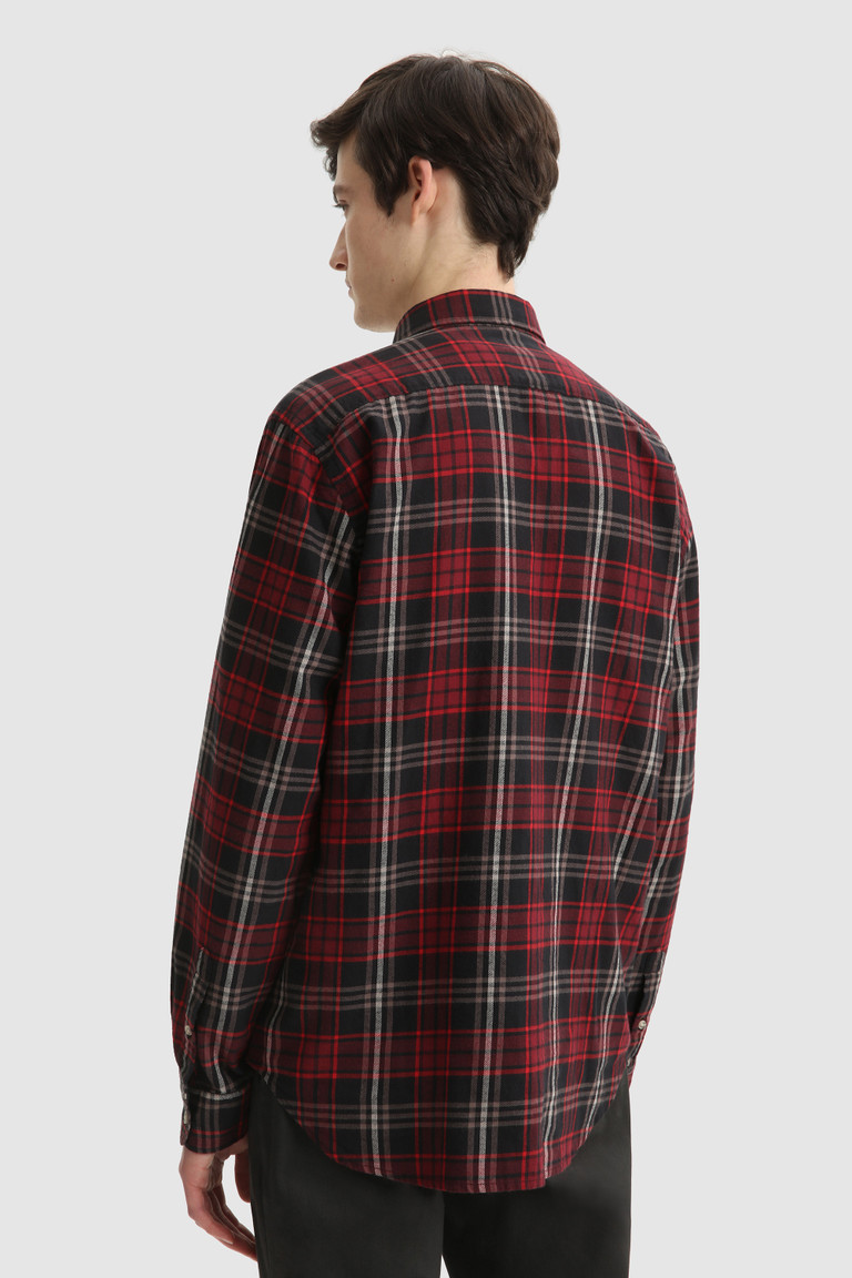 Red Woolrich Traditional Madras Cotton Flannel Men's Shirts | 0631245-SH