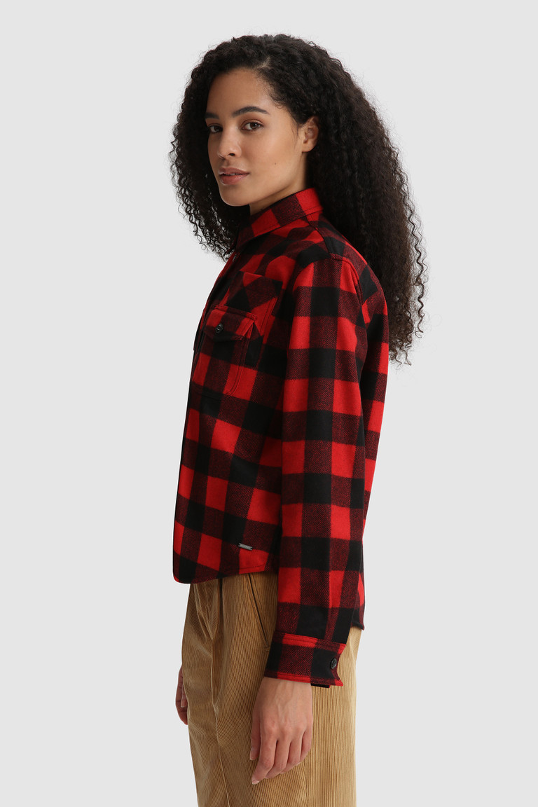 Red Woolrich Wool Blend Overshirt Women's Shirts | 0147658-BF