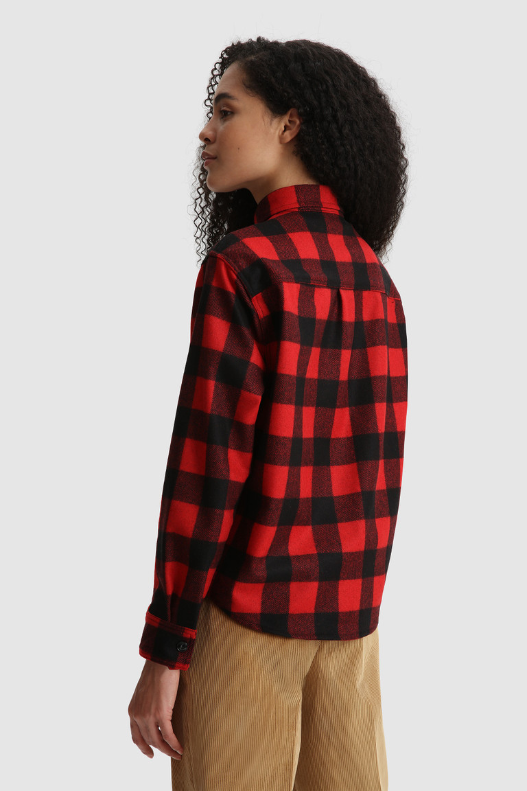 Red Woolrich Wool Blend Overshirt Women's Shirts | 0147658-BF