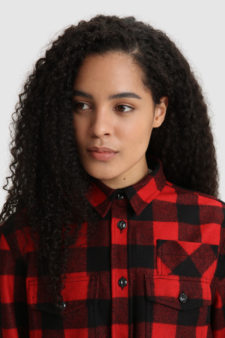 Red Woolrich Wool Blend Overshirt Women's Shirts | 0147658-BF