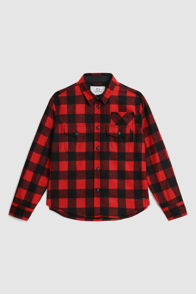 Red Woolrich Wool Blend Overshirt Women's Shirts | 0147658-BF