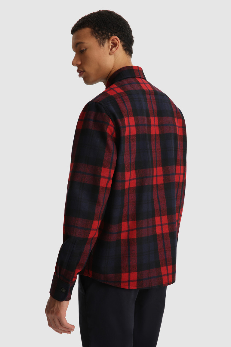 Red Woolrich Wool Blend Oxbow Flannel Over- Made Men's Shirts | 6081435-FV