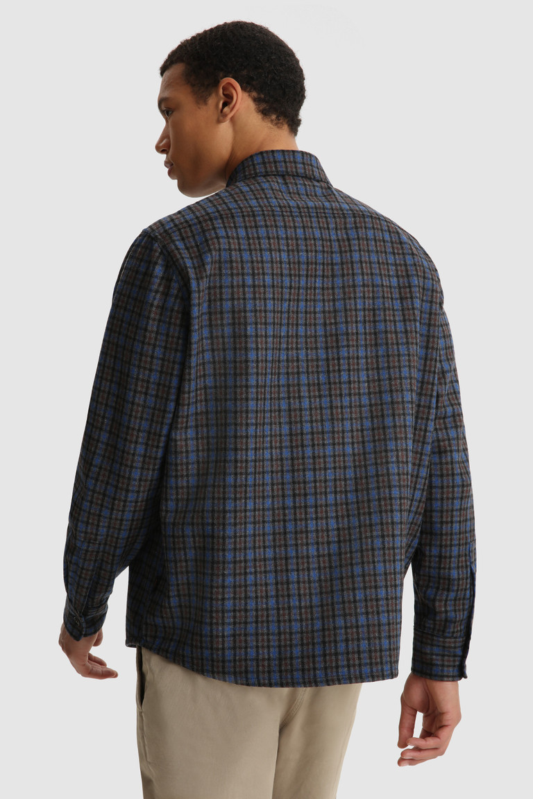 Royal Grey Woolrich Wool Blend Oxbow Flannel Over- Made Men's Shirts | 9087613-KU