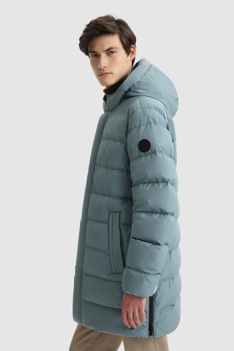 Turquoise Woolrich Gore-Tex Infinium High-Tech Quilted Long Men's Down Jackets | 2537908-FQ