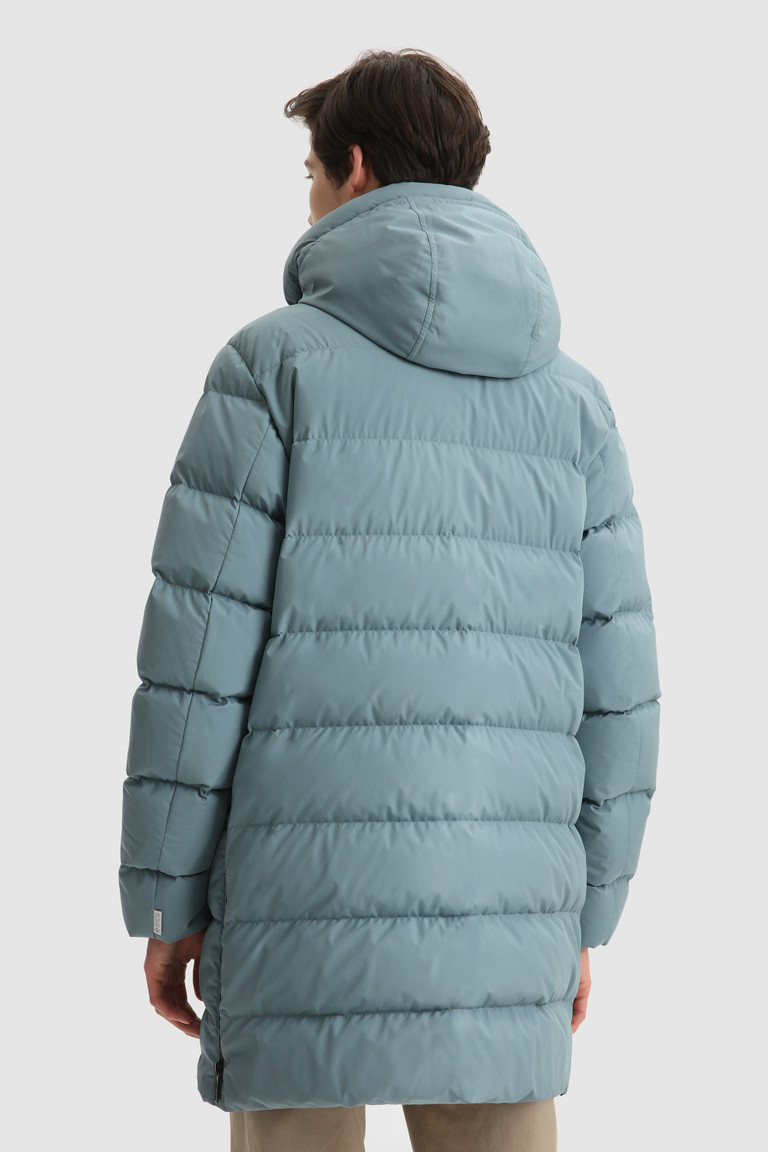 Turquoise Woolrich Gore-Tex Infinium High-Tech Quilted Long Men's Down Jackets | 2537908-FQ