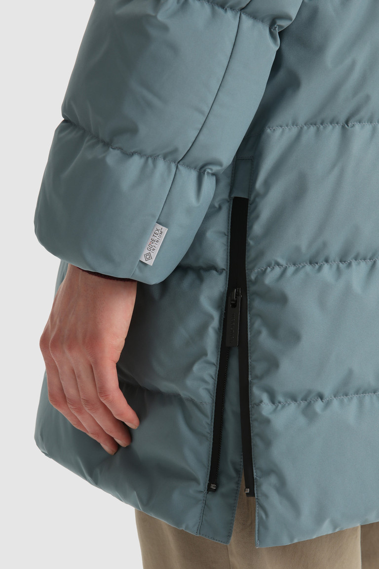 Turquoise Woolrich Gore-Tex Infinium High-Tech Quilted Long Men's Down Jackets | 2537908-FQ