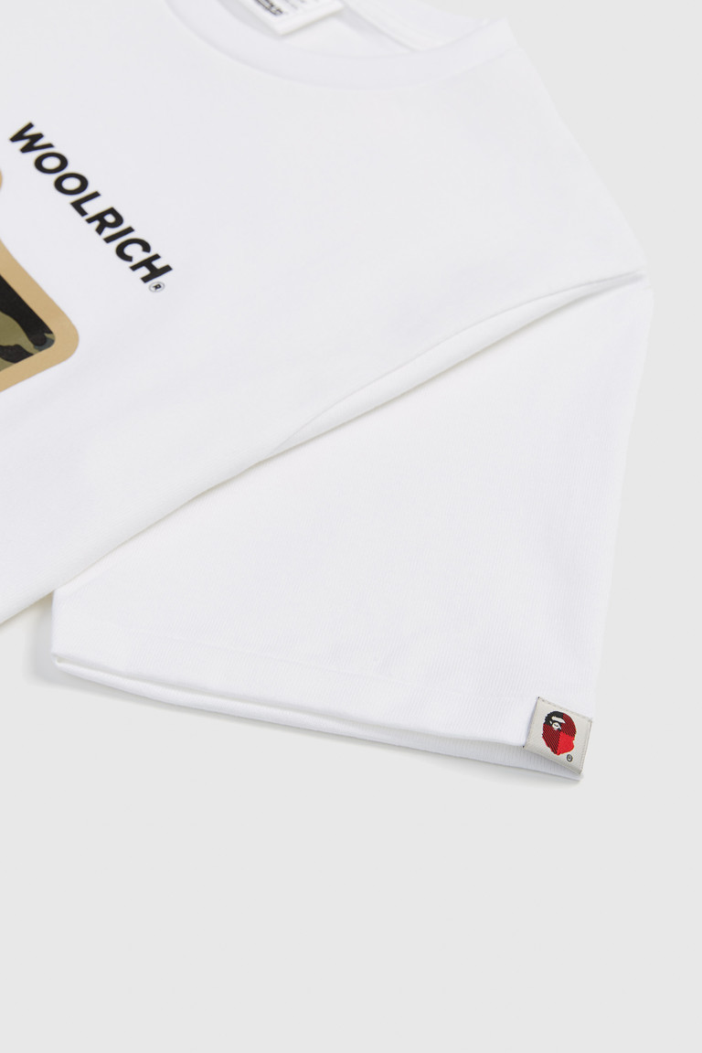 White Woolrich Bape Men's T Shirts | 0148752-EQ