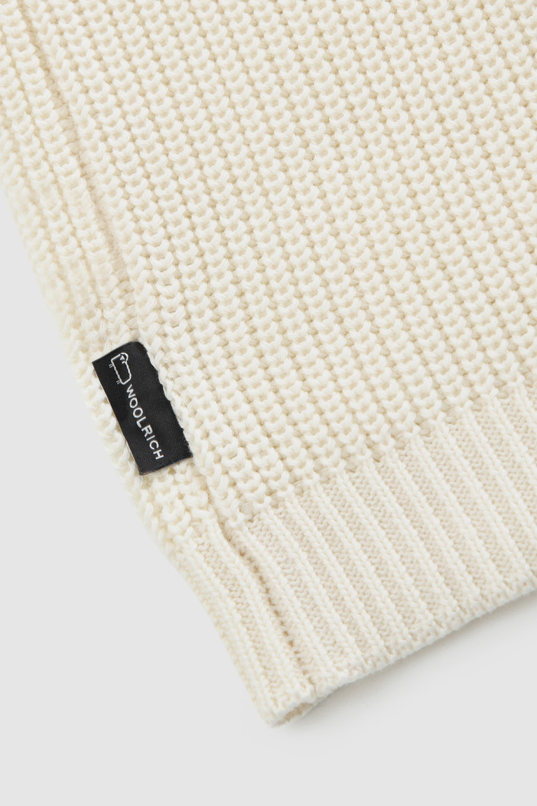 White Woolrich Crewneck Ribbed Cotton Men's Knitwear | 2031476-QI