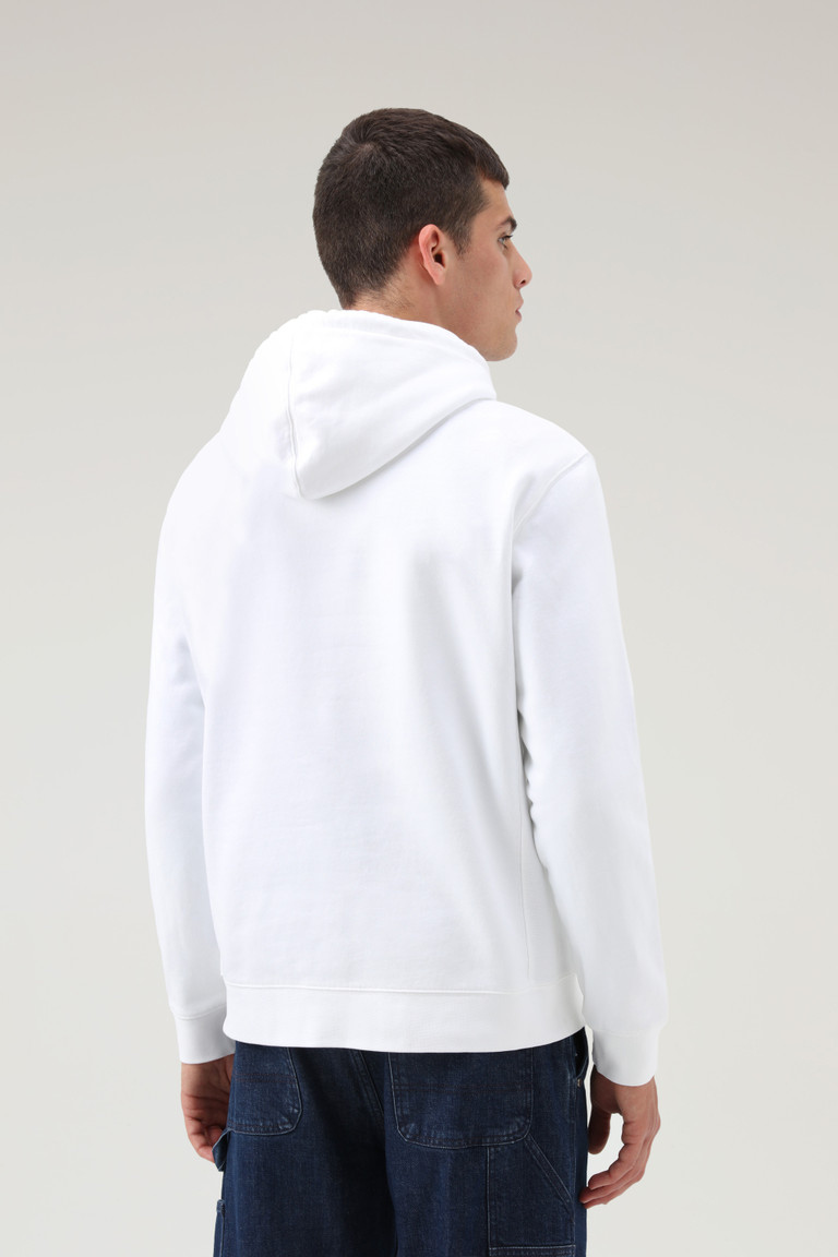 White Woolrich Foundation Hoodie Men's Sweatshirts | 8215347-BU