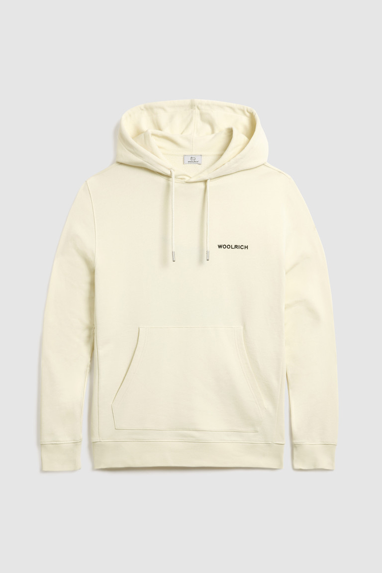 White Woolrich Hoodie With Back Print Women's Sweatshirts | 4306782-OJ