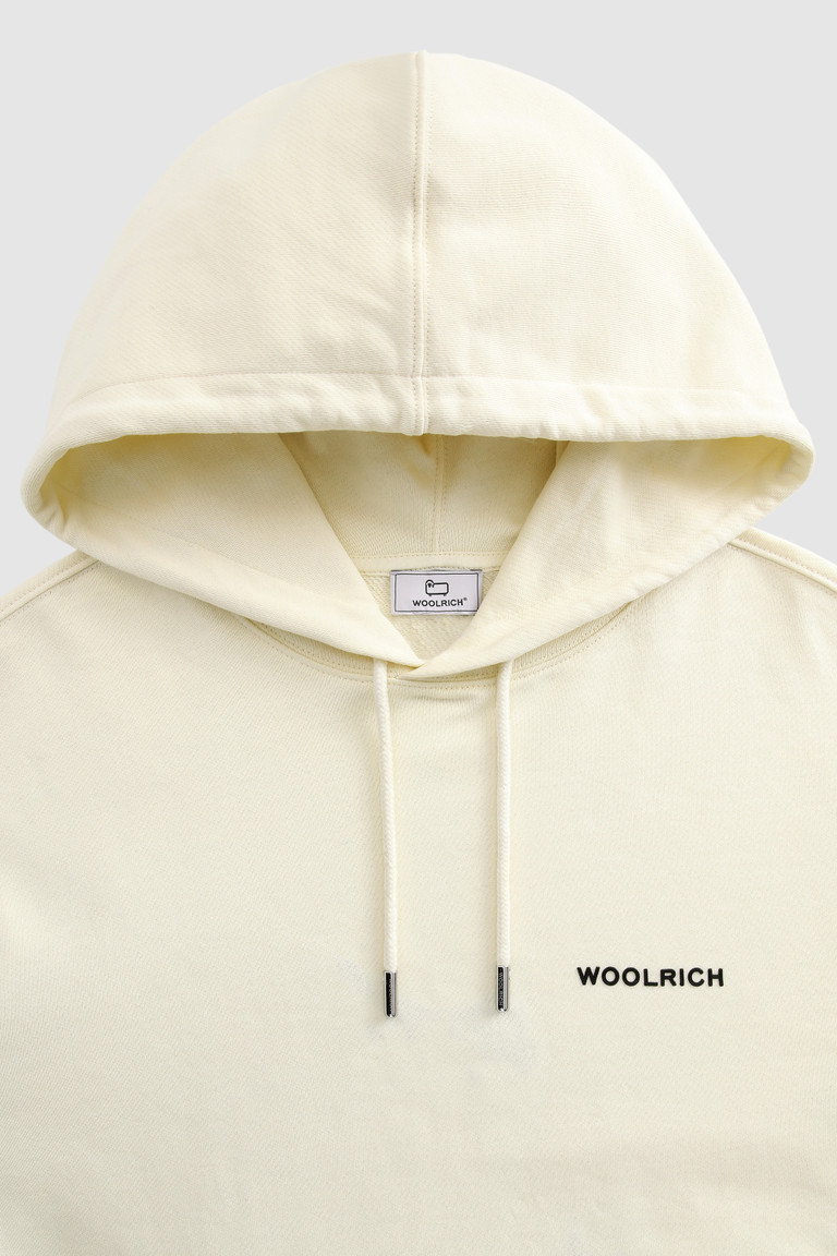 White Woolrich Hoodie With Back Print Women's Sweatshirts | 4306782-OJ