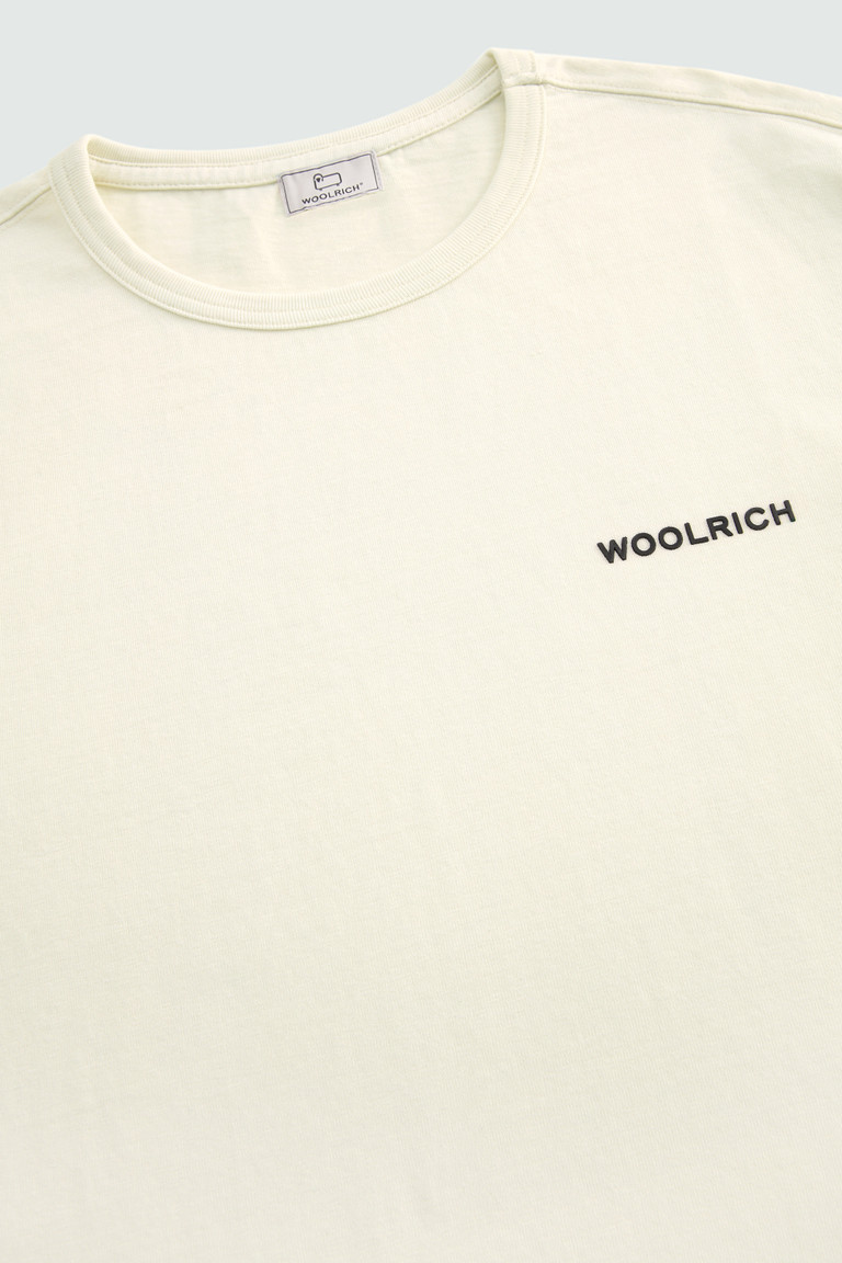 White Woolrich Long-Sleeve With Back Print Men's T Shirts | 2540731-KX