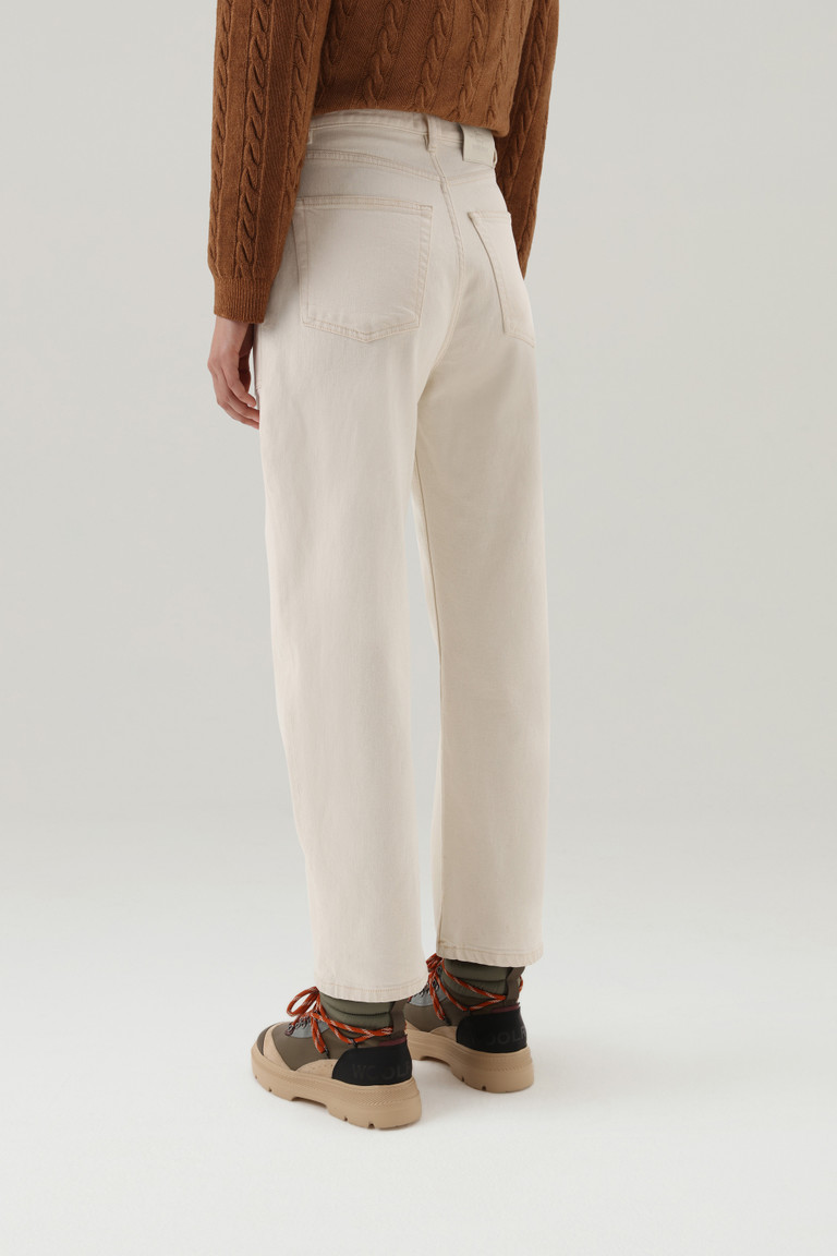 White Woolrich Organic Cotton Bull Denim Women's Pants | 2456193-WU