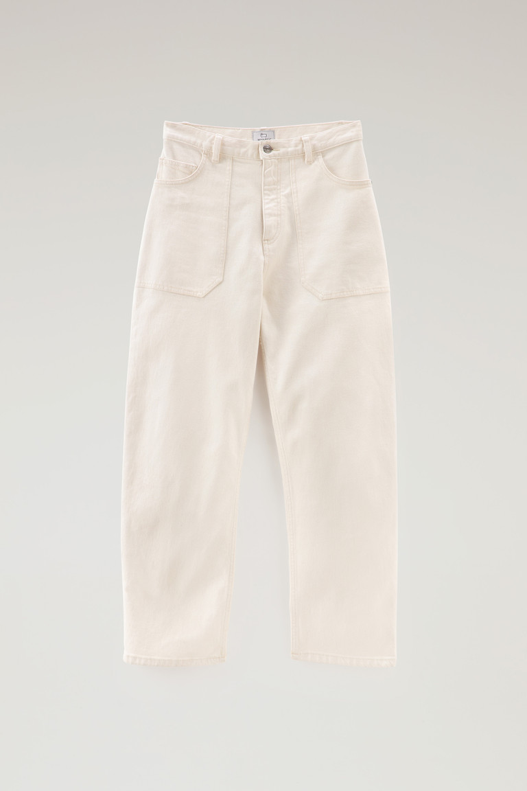 White Woolrich Organic Cotton Bull Denim Women's Pants | 2456193-WU