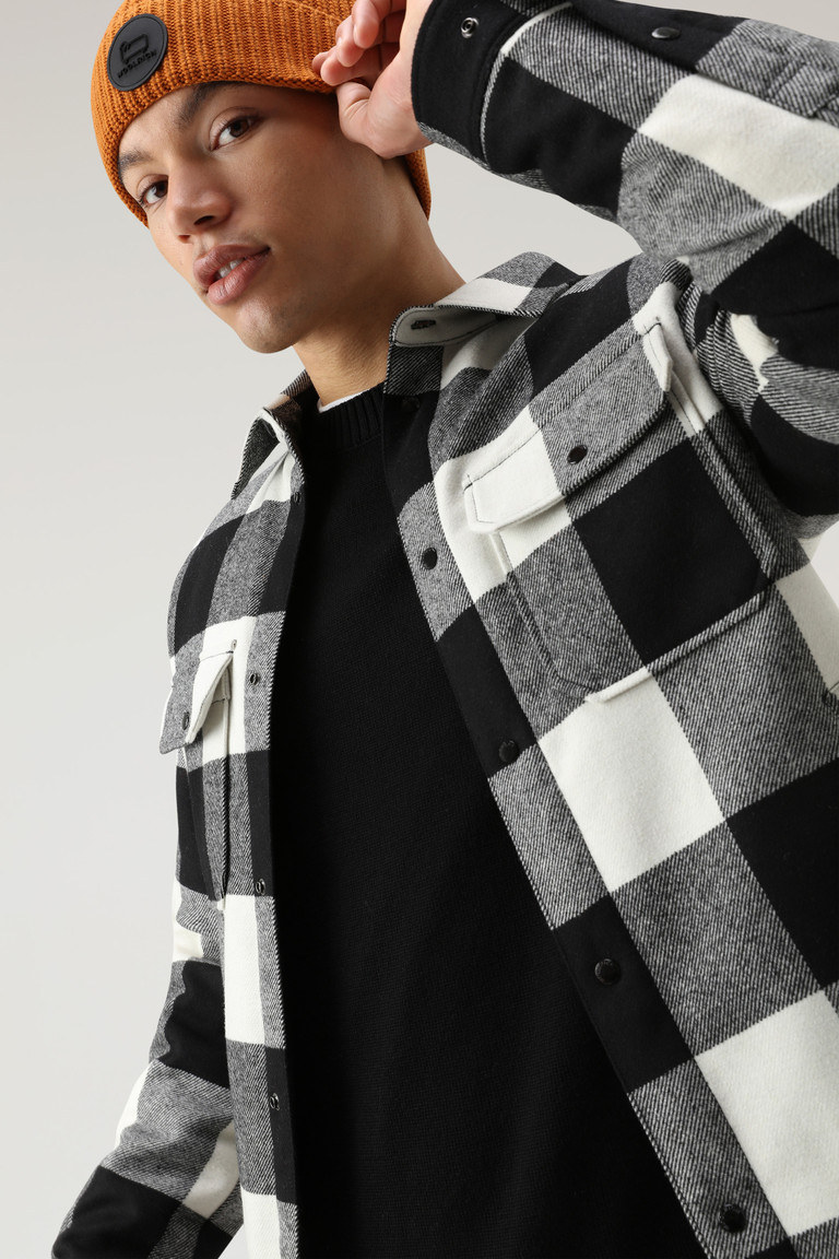 White Woolrich Quilted Alaskan Check Overin Recycled Wool Men's Jackets | 2531948-RM