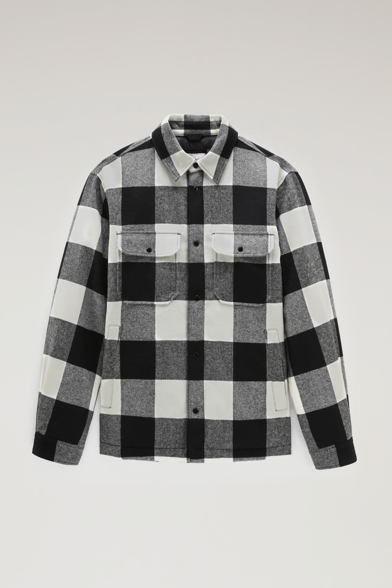 White Woolrich Quilted Alaskan Check Overin Recycled Wool Men's Jackets | 2531948-RM