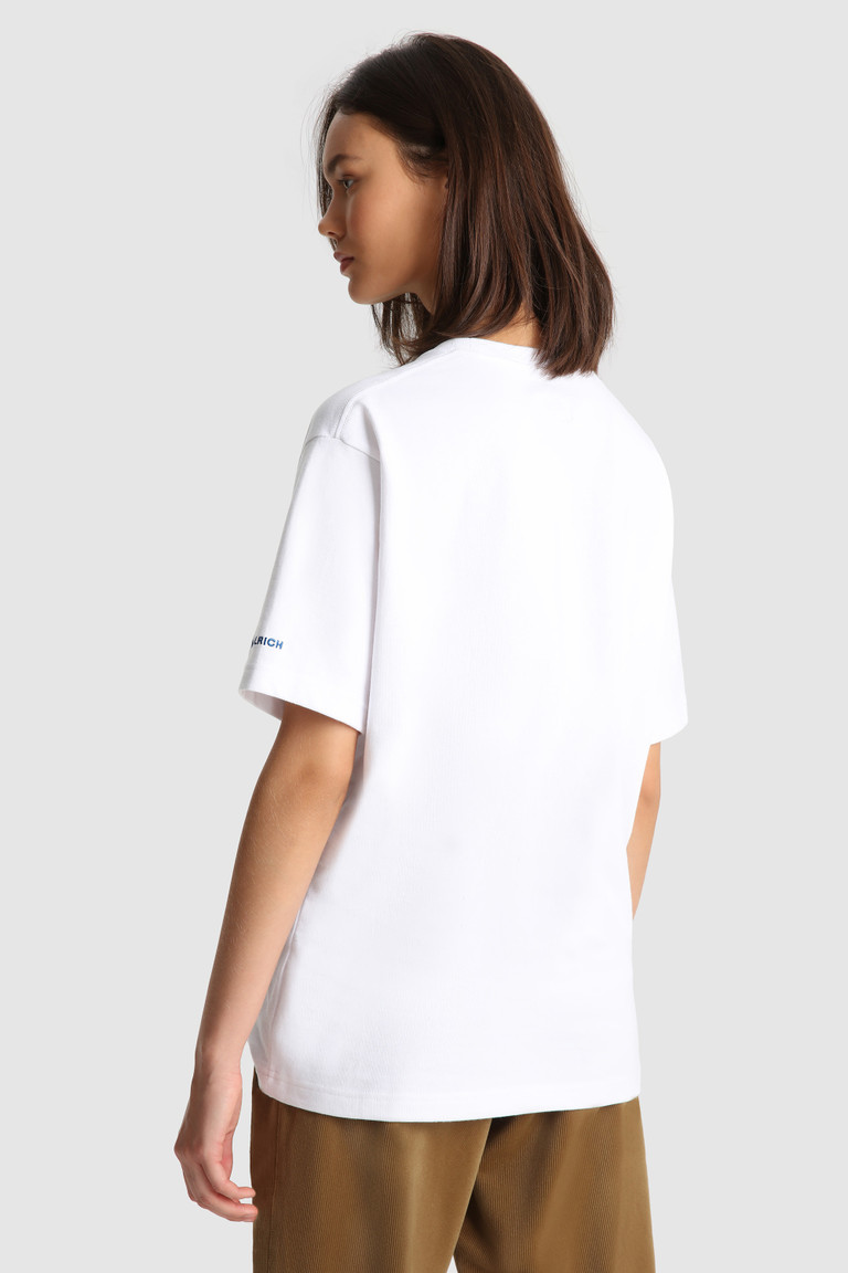 White Woolrich Short Sleeve Ski Women's T Shirts | 4963701-KV