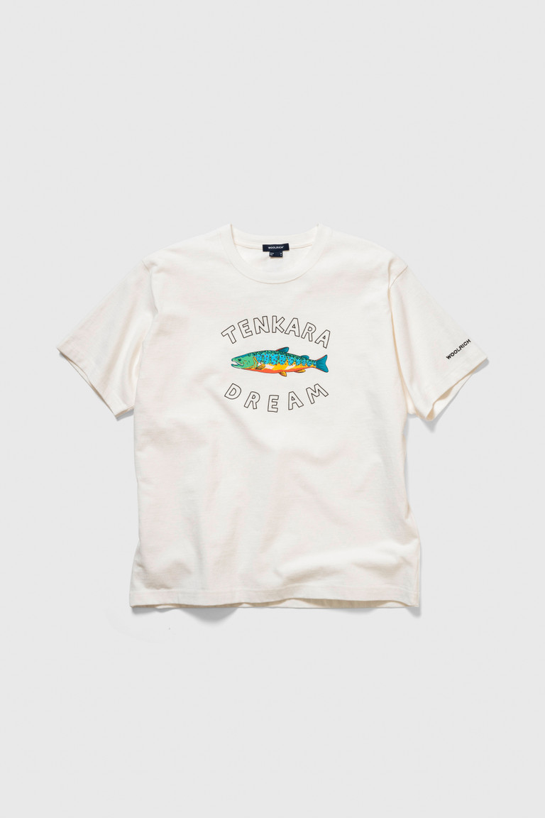 White Woolrich Tenkara Graphic Women's T Shirts | 7893401-EL