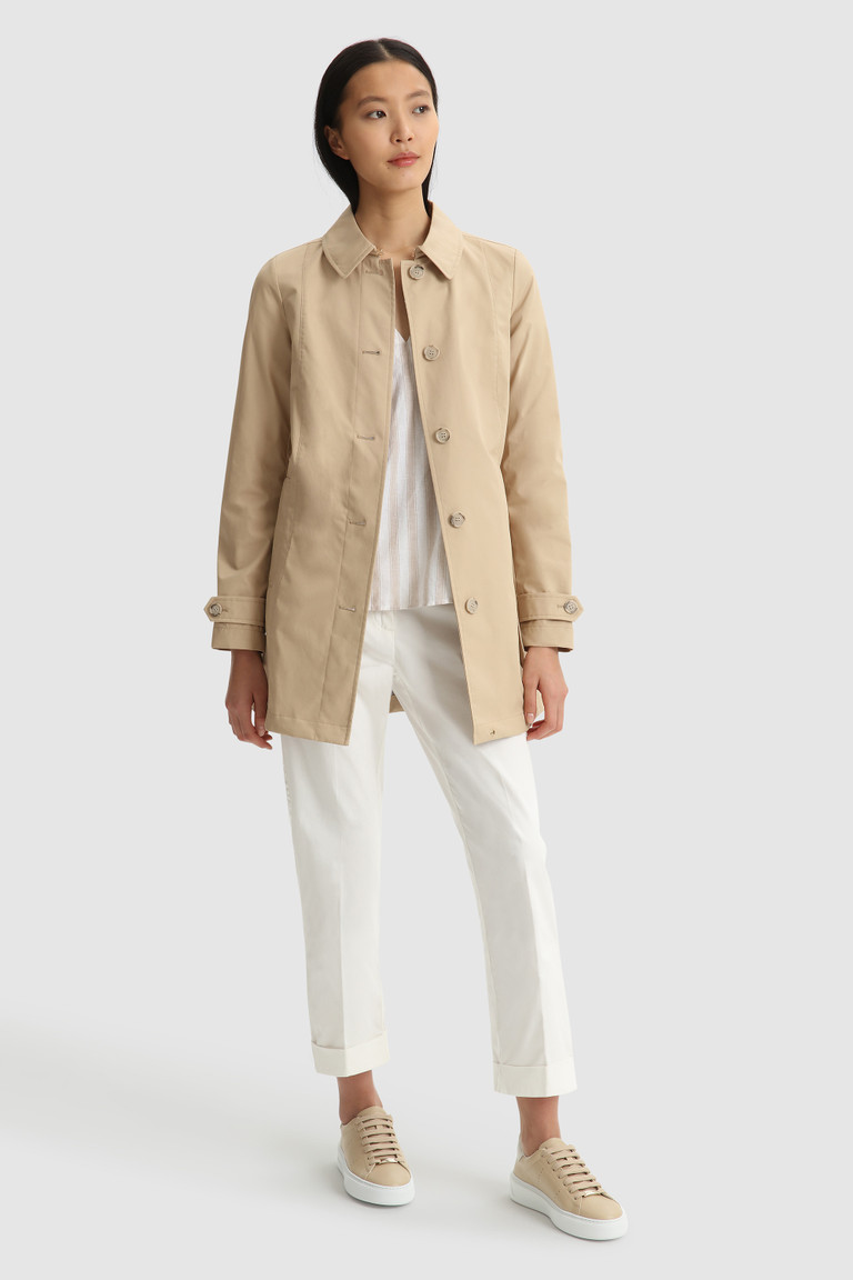 Beige Woolrich Jessamine Belted Trench Women's Coats | 4716508-TP