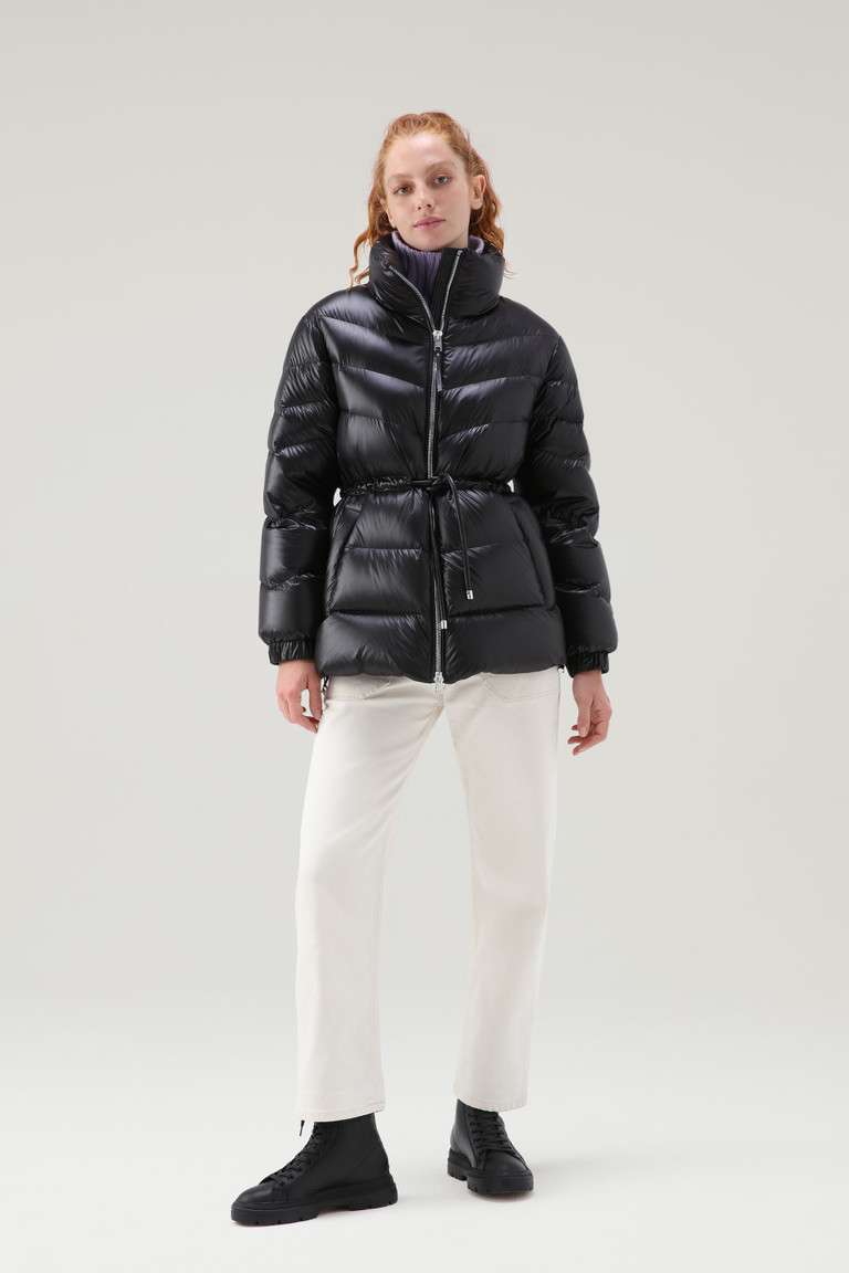 Black Woolrich Aliquippa Silky With A Drawstring Waist Women's Down Jackets | 4365728-XH