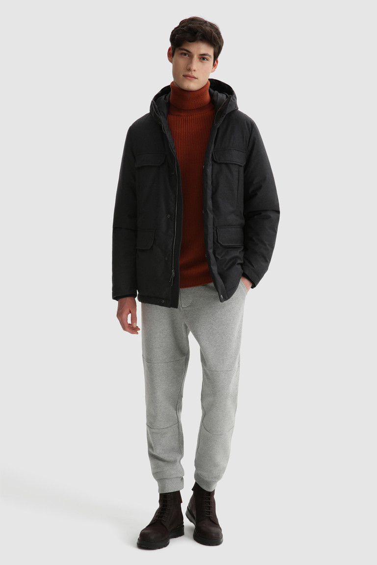 Black Woolrich Luxury In Fine Italian Wool And Silk Crafted With A Loro Piana Fabric Men's Jackets | 7895016-KW