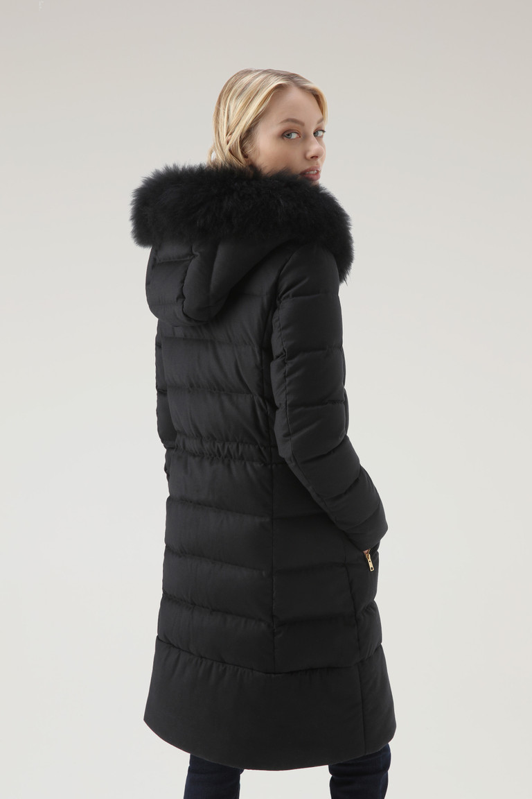 Black Woolrich Luxury Long Crafted With A Loro Piana Fabric In Wool And Silk Blend Women's Parka Jackets | 2708613-EP