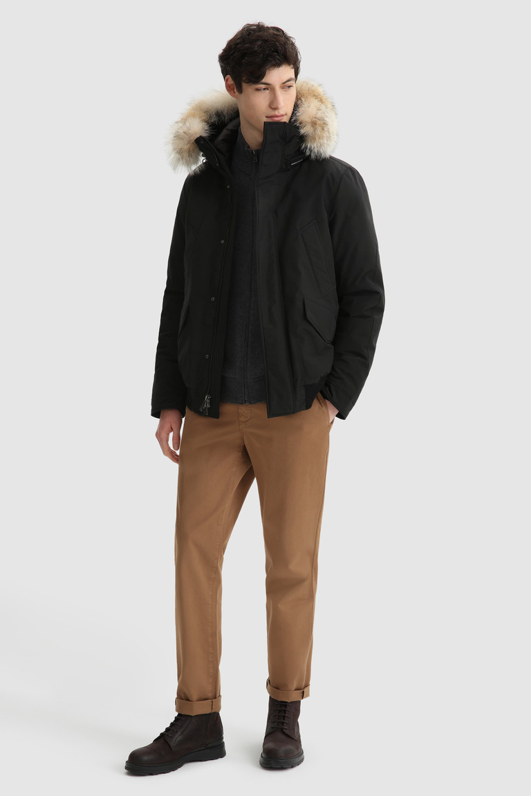 Black Woolrich Polar With Removable Fur Men's Jackets | 9521487-VR