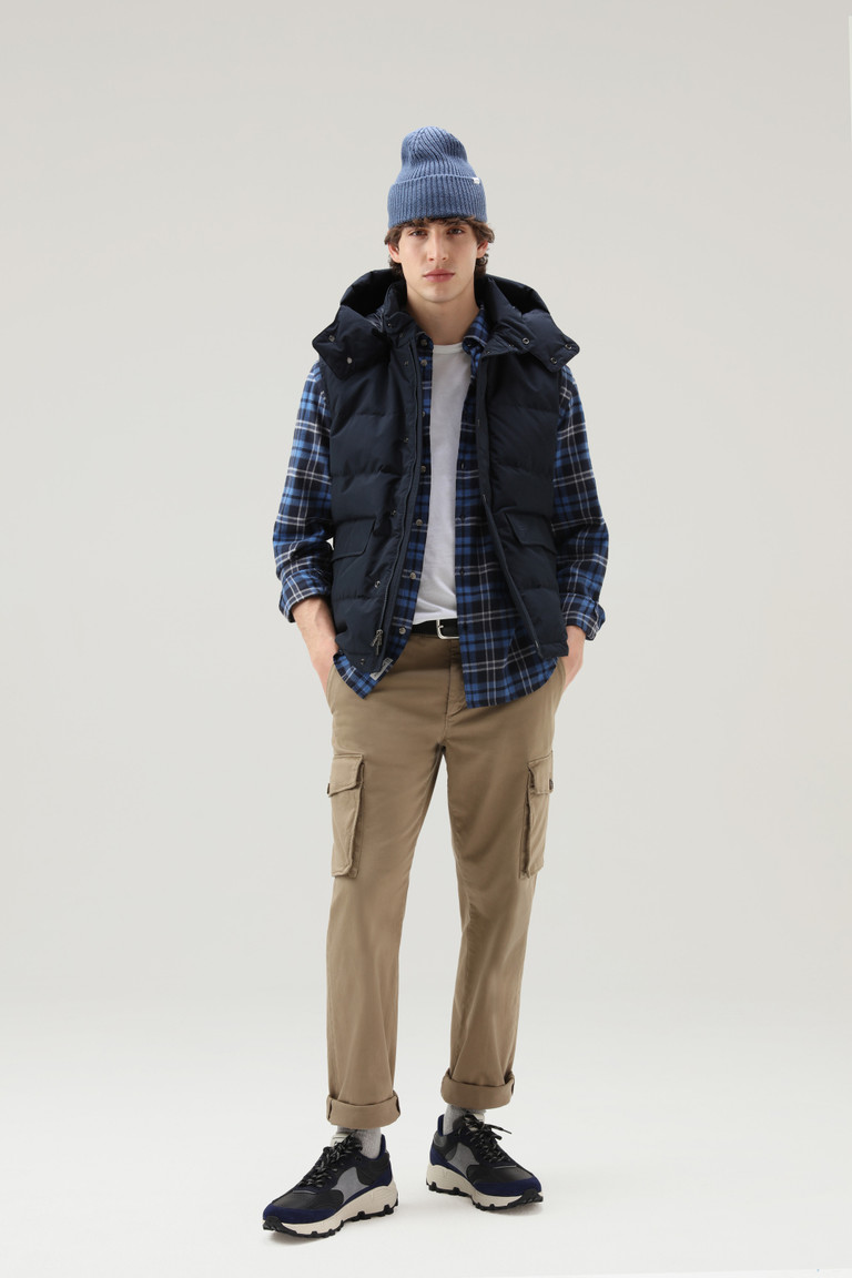 Blue Woolrich Aleutian With Detachable Hood Men's Vest | 7138596-UA