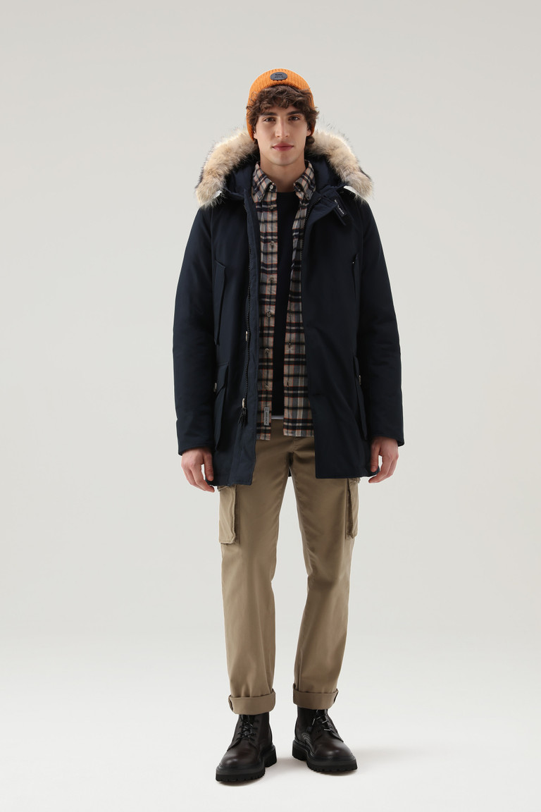 Blue Woolrich Arctic In Ramar With Detachable Fur Trim Men's Parka Jackets | 8125034-NI