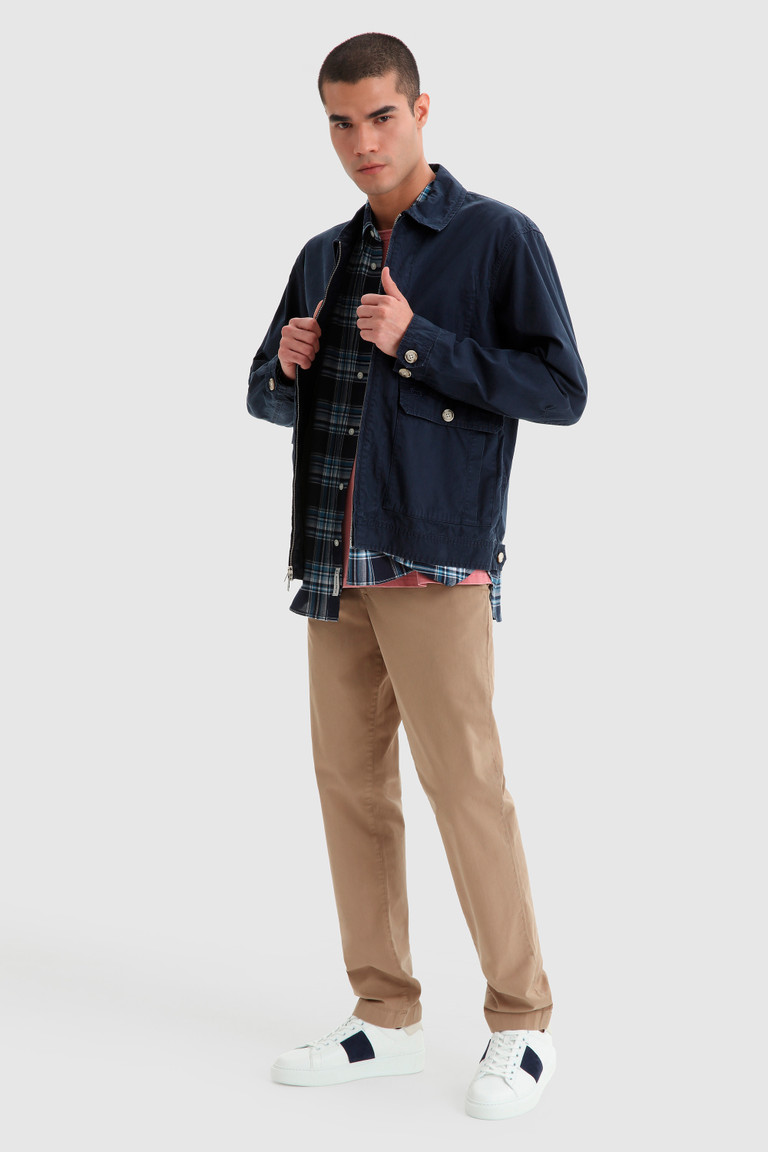 Blue Woolrich Crew In Soft Garment-Dyed Cotton Men's Jackets | 3291674-GF