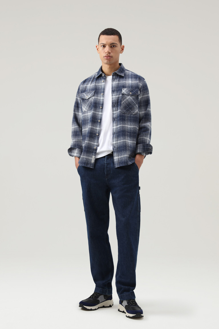 Blue Woolrich Flannel Check Cruiser Men's Shirts | 9712365-YU