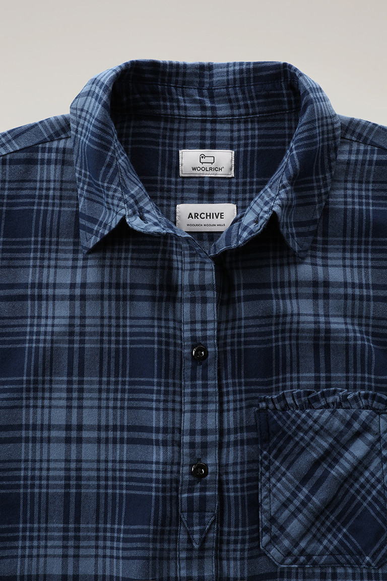 Blue Woolrich Light Flannel Check Women's Shirts | 2407135-IZ