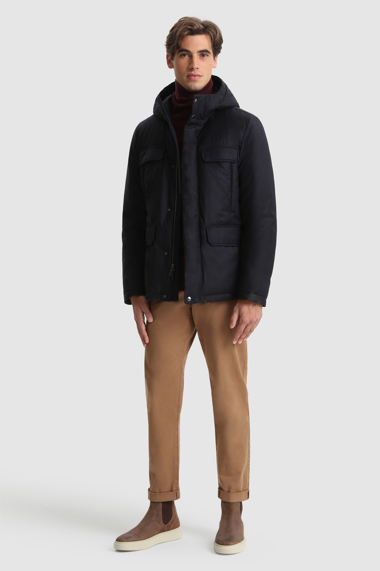 Blue Woolrich Luxury In Fine Italian Wool And Silk Crafted With A Loro Piana Fabric Men's Jackets | 9745021-BM