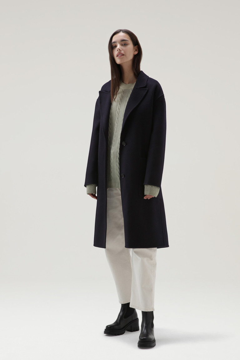 Blue Woolrich Manteco Virgin Double Wool Women's Coats | 5069341-VJ