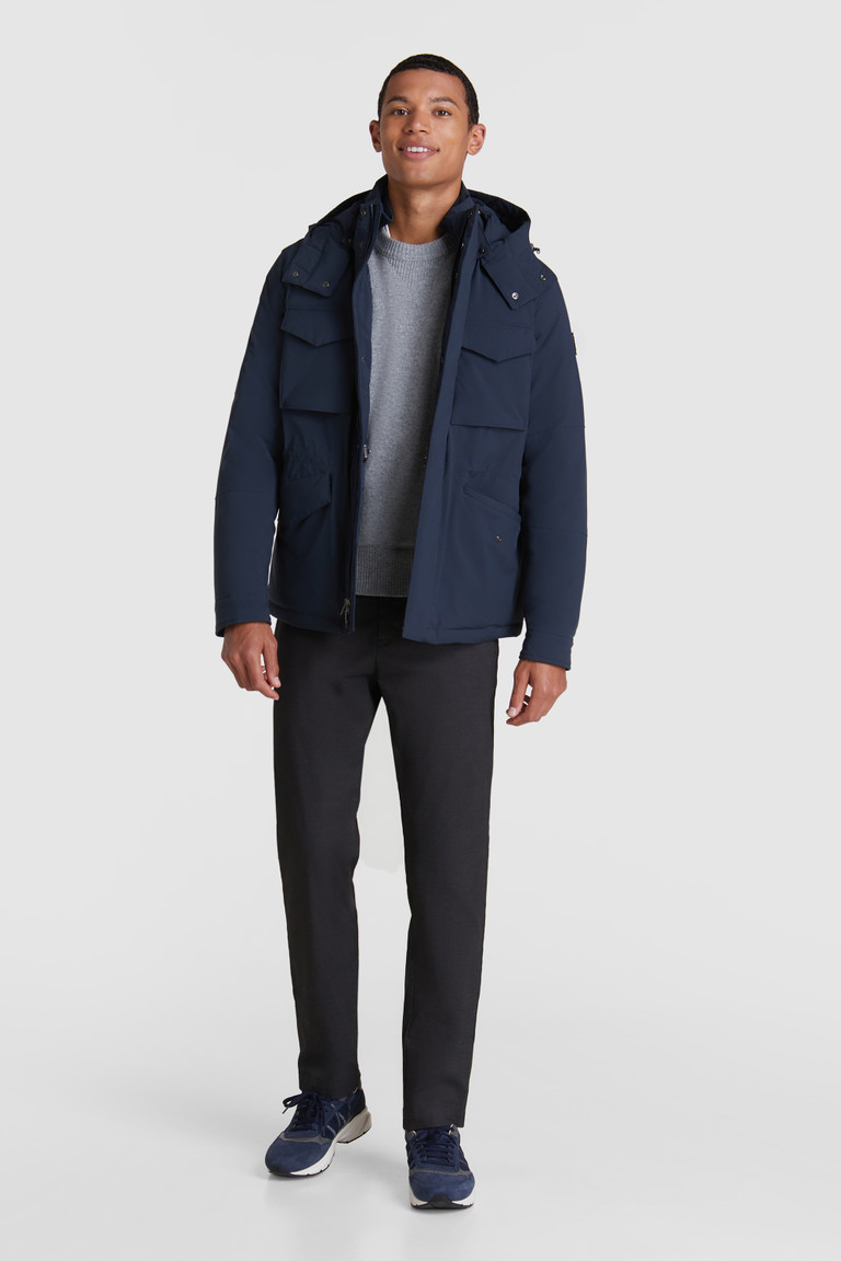 Blue Woolrich Stretch Mountain Field Men's Jackets | 2419075-CM