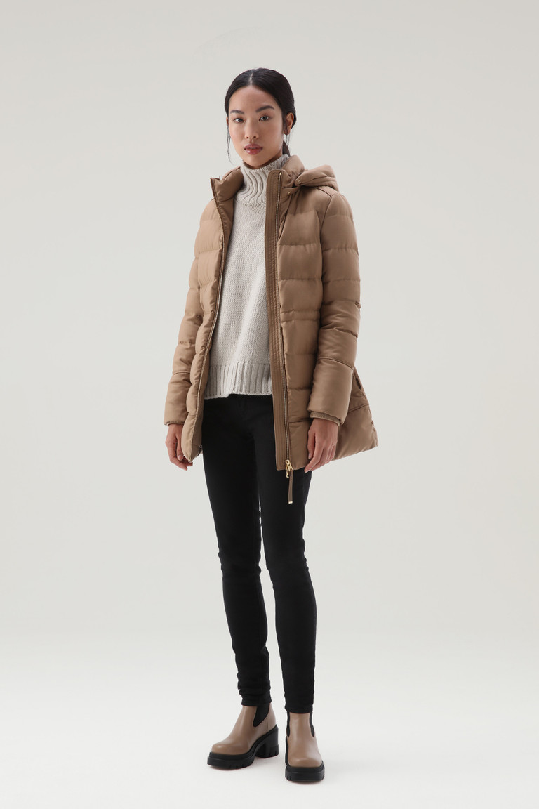 Brown Woolrich Luxury Crafted With A Loro Piana Fabric In Wool And Silk Blend Women's Parka Jackets | 1789065-HL