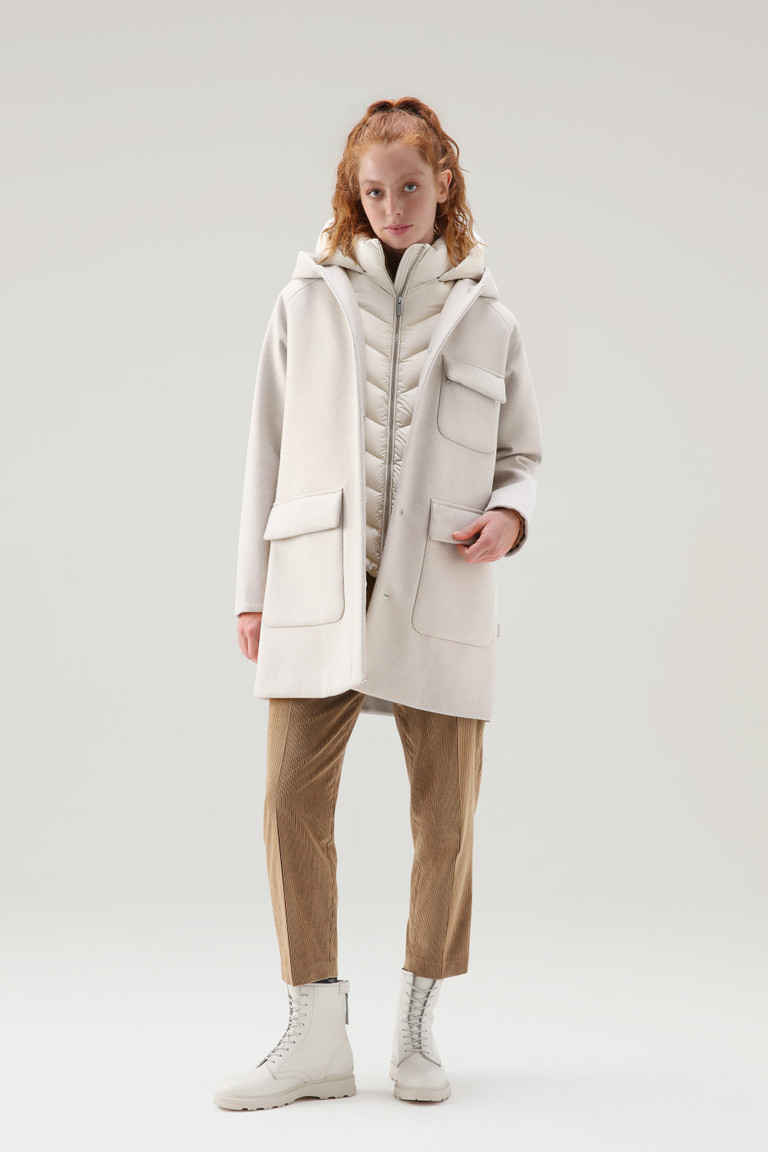 Cream Woolrich Manteco Wool Sideline 2-In-1 Women's Coats | 0561273-CU