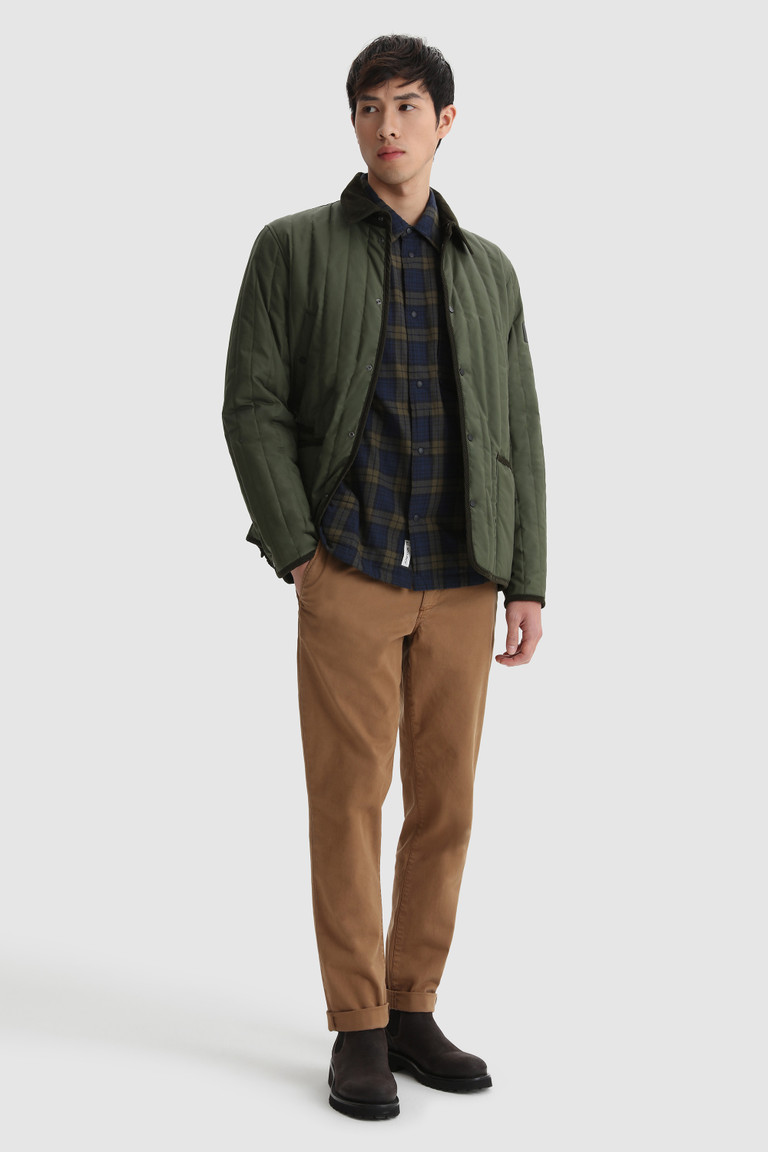 Dark Green Woolrich Barrier Overin British Millerain Waxed Cotton Men's Jackets | 6857094-TV