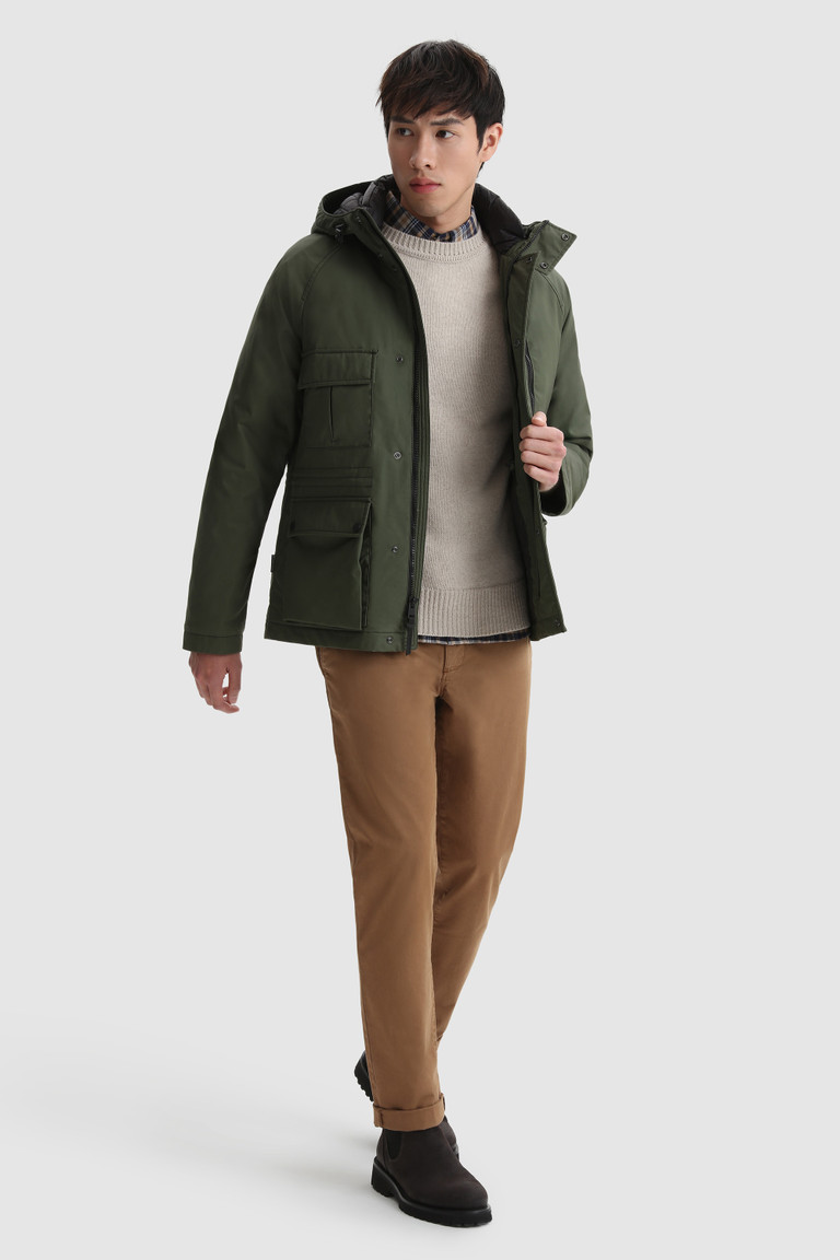 Dark Green Woolrich Mountain In British Millerain Waxed Cotton Men's Jackets | 4126857-MT