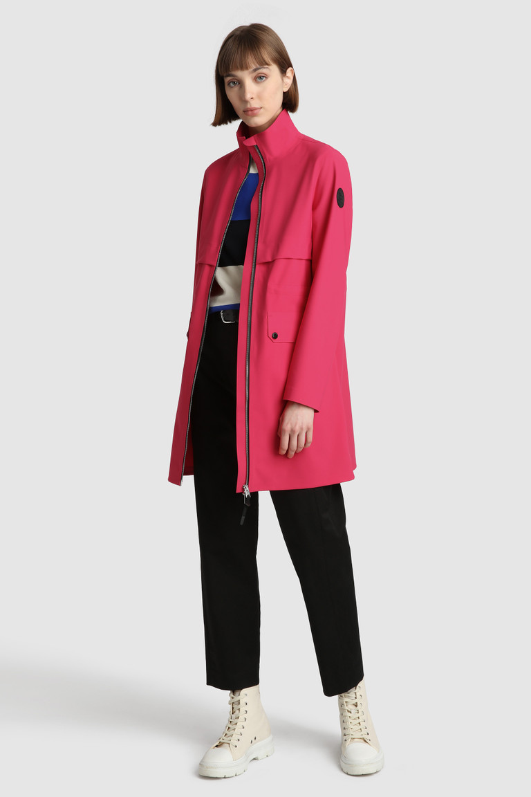 Fuchsia Woolrich Pequea Long In Stretch Jersey Women's Coats | 6408513-OI