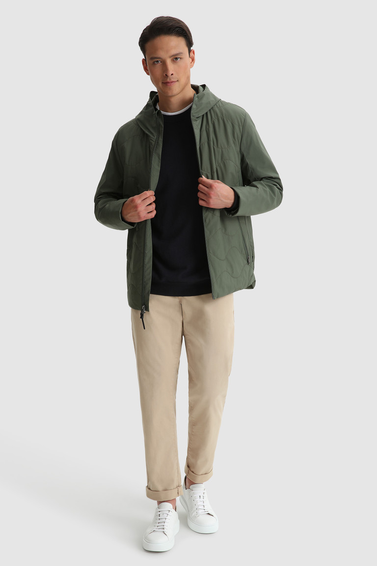 Green Woolrich Ripstop Hooded Men's Jackets | 7195084-KP