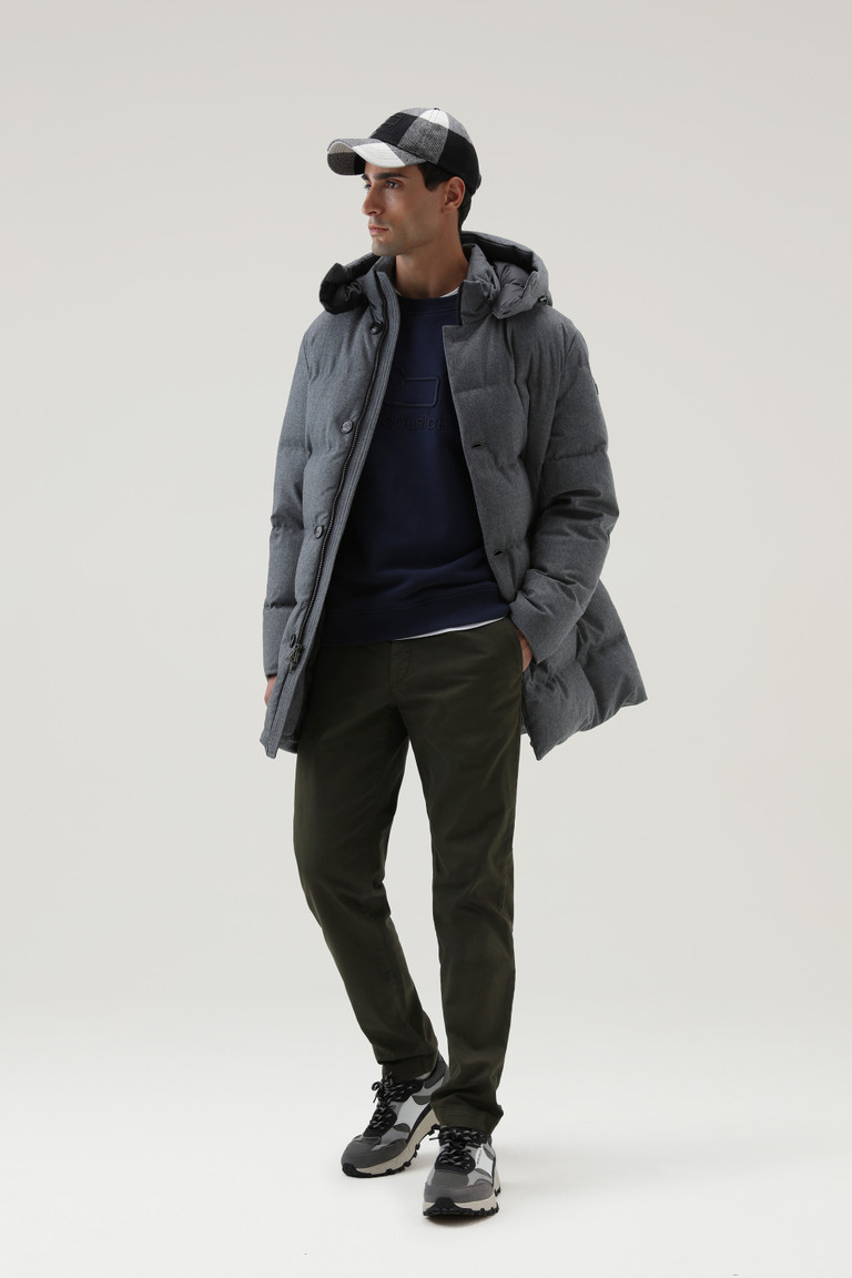 Grey Woolrich Luxe Long In Vitale Barberis Canonico Wool Men's Parka Jackets | 3084672-MY