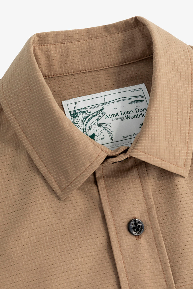 Khaki Woolrich Fly Fishing - Aimé Leon Dore / Men's Shirts | 9615372-HL