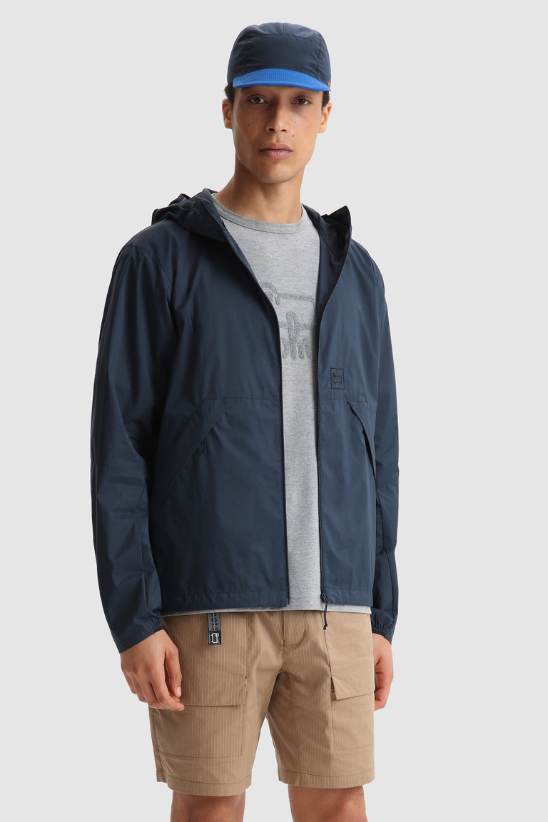 Navy Woolrich High Aeration Packable Hoodie Men's Sweatshirts | 5837024-WA