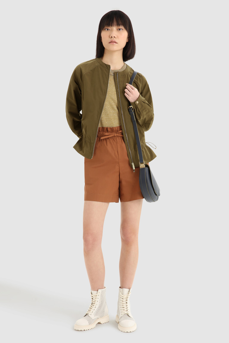 Olive Woolrich City Light Bomber With Drawstring Women's Jackets | 0538716-JC